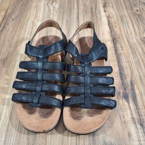 Vionic Black open toe leather sandals size 6